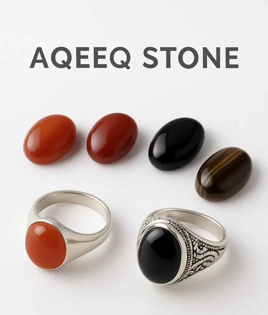Artistic detailed image of original Aqeeq stone