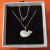 Full view of sterling silver 925 chain with mother of pearl fish pendant