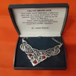 St. Justin Celtic triangle necklace in original presentation box