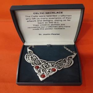 St. Justin Celtic triangle necklace in original presentation box